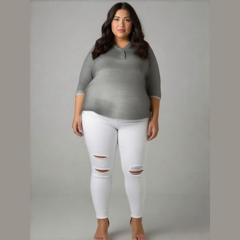 Old Navy Womens Jeggings Sz 18 Super Skinny Jeans Rockstar White Mid Rise Ripped